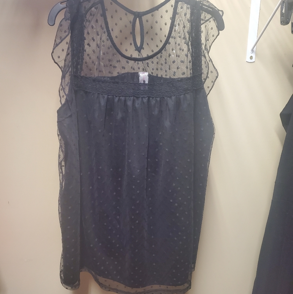 Plus sized black tank top